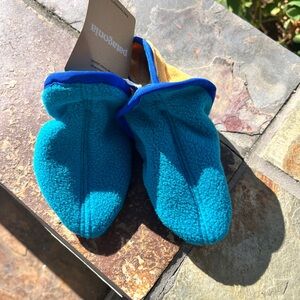 Patagonia Synchilla yellow and Blue Fleece Baby Booties